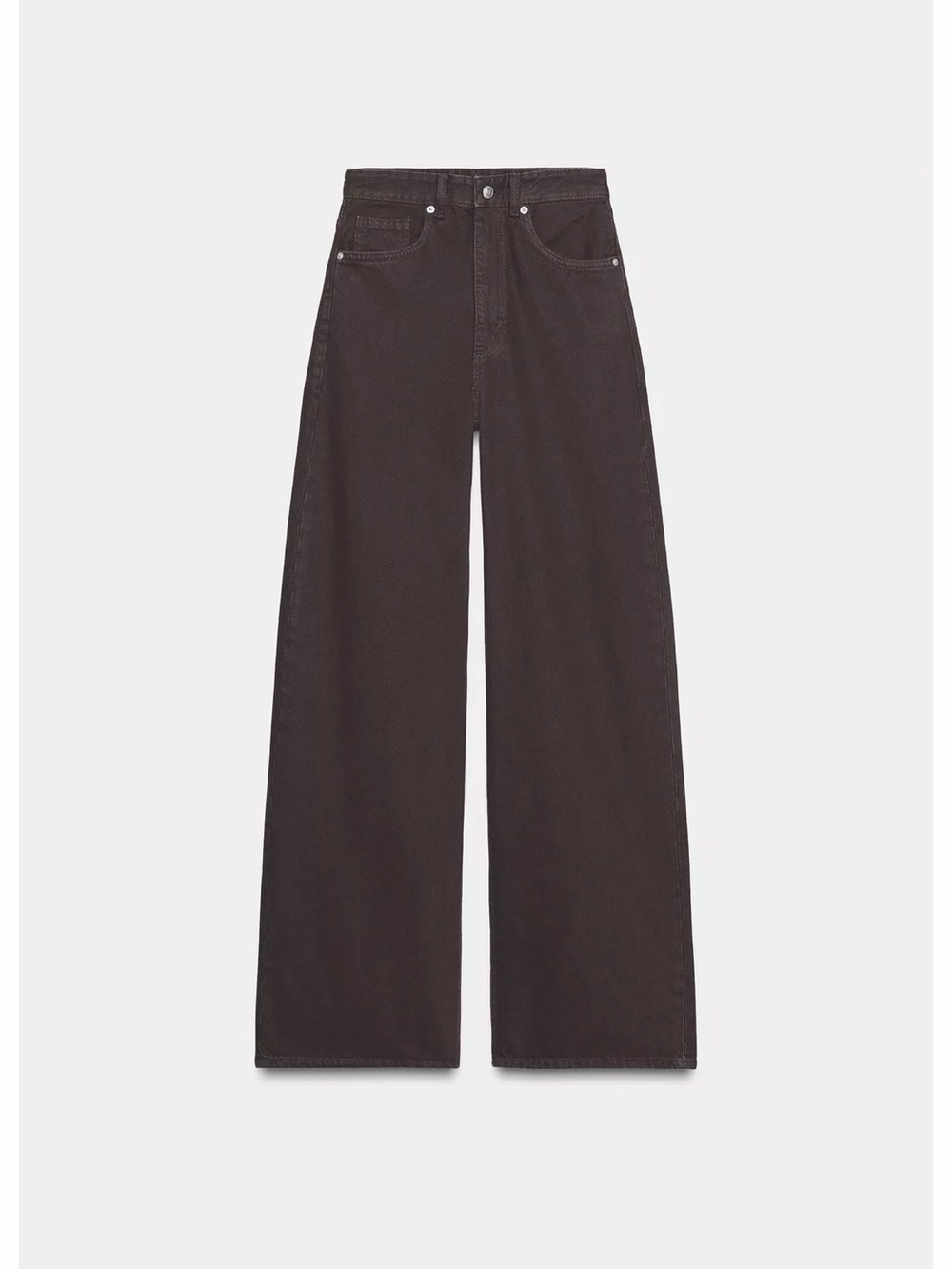 Zara Brown Wide Leg High-Rise Jeans